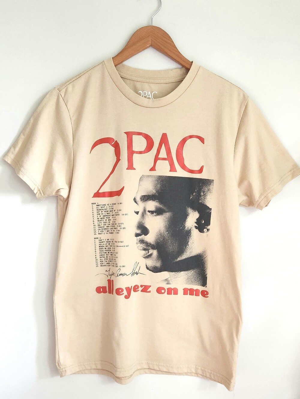 Bravado 2PAC 'All Eyez On Me' Graphic Tee - Beige & Red
